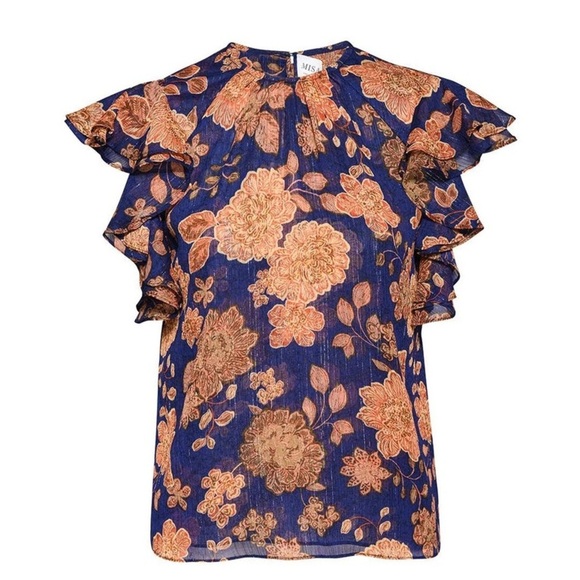 MISA LOS ANGELES Galeta Top  In Blue Marigold NWT - Picture 5 of 7